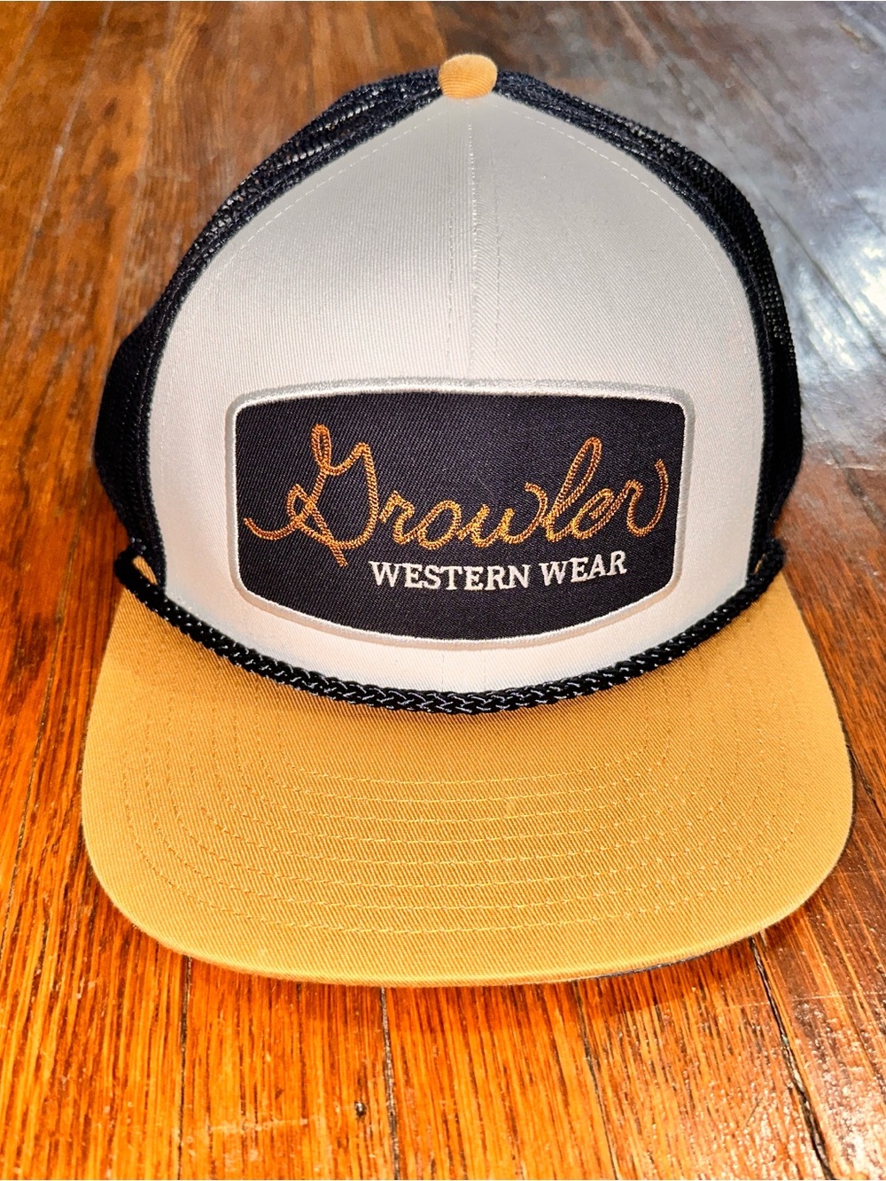 Growler Western Wear Cowboy Tan Navy SnapBack Hat